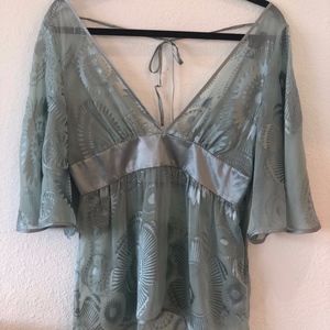 Silk blend Kimono style top